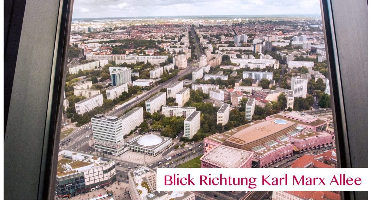 Aussicht vom Berliner Fernsehturm Richtung Karl-Marx-Allee