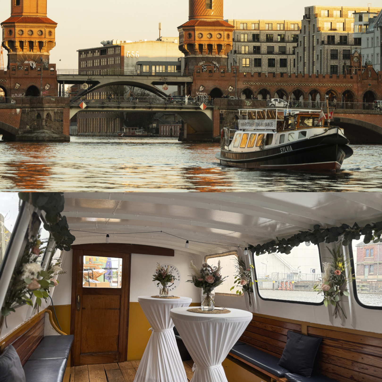 MS Sylvia an der Oberbaumbrücke in Berlin